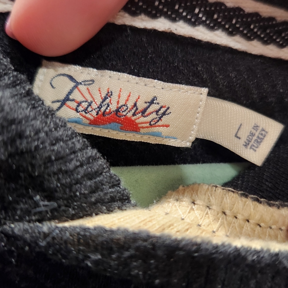 Faherty Legend Sweater Hoodie Large Charcoal - Picture 5 of 10